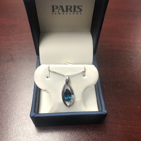 Paris Jewellers Sapphire Marguise Necklace - Picture 2 of 2